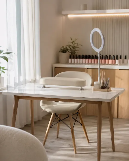Work station in a nail studio